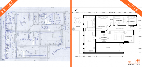 2d floor plan before after