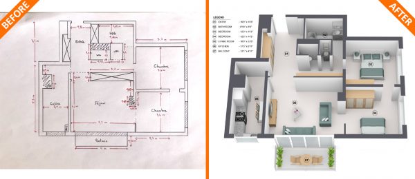 3D floor plan