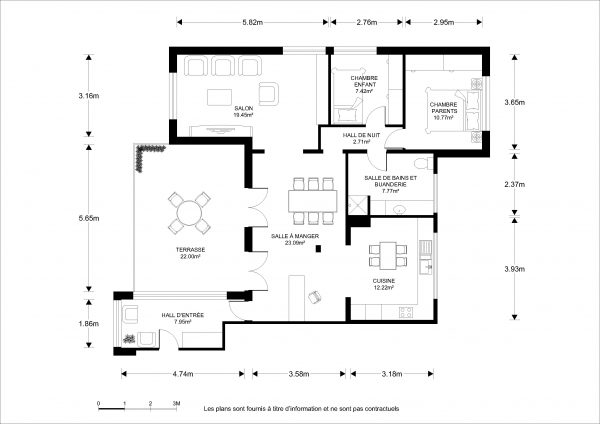 plan 2D noir et blanc