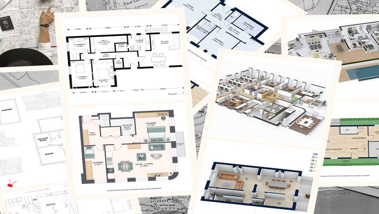 plan immobilier 2D 3D