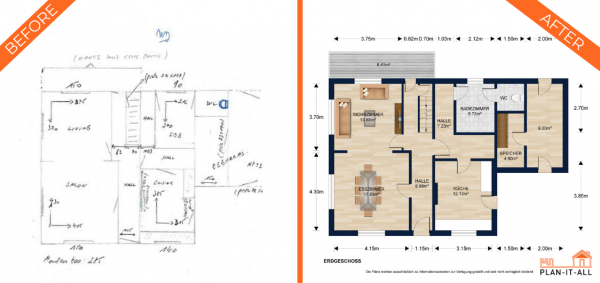 2D house plans color