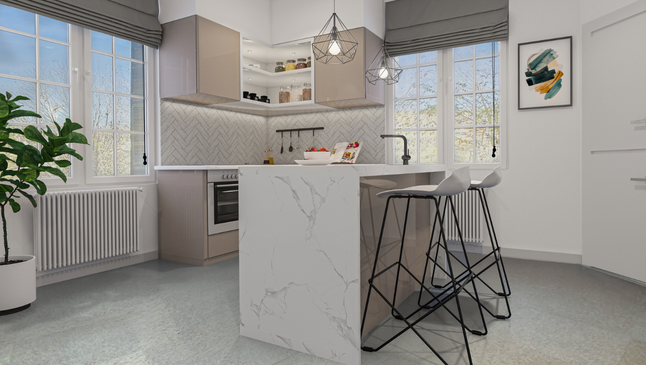 renovation bureau appartement cuisine