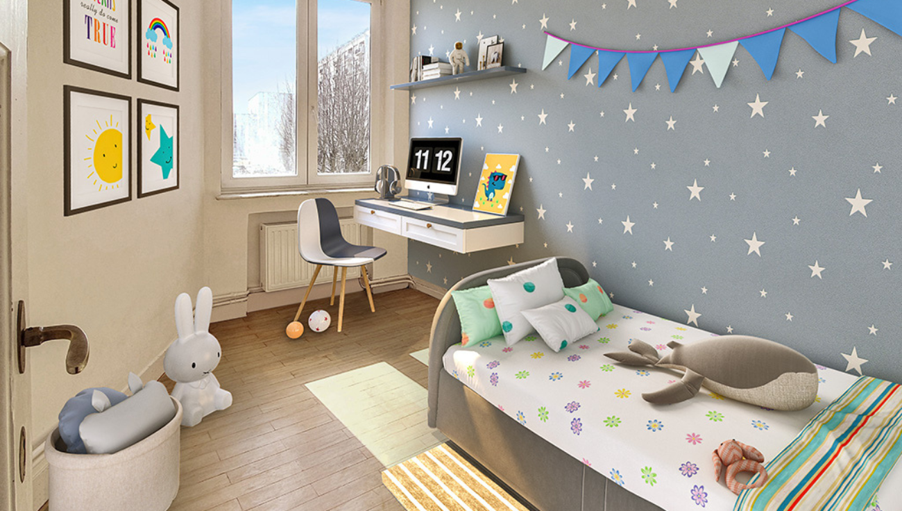 Home staging virtuel chambre enfant